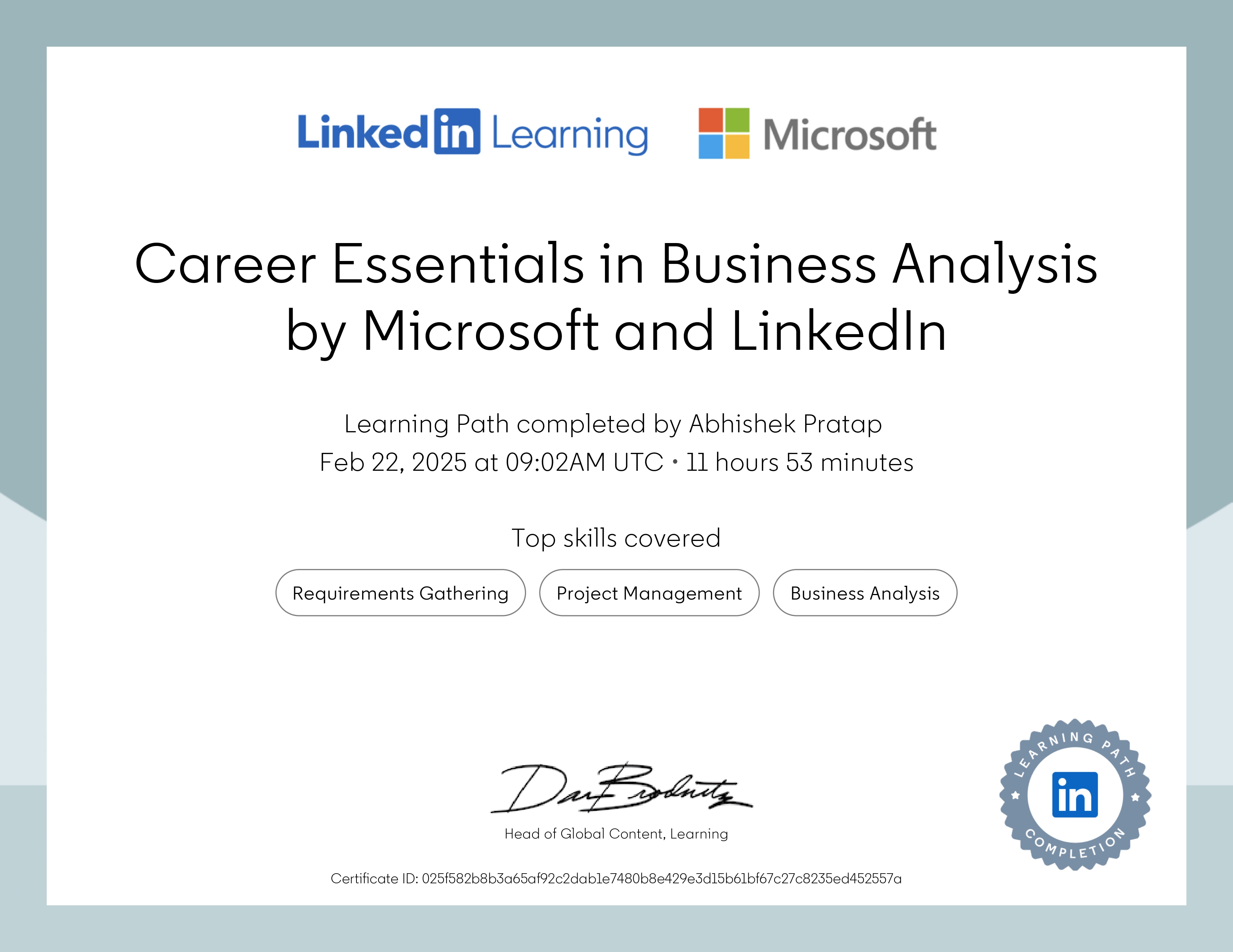 LinkedIn Learning Certificate
